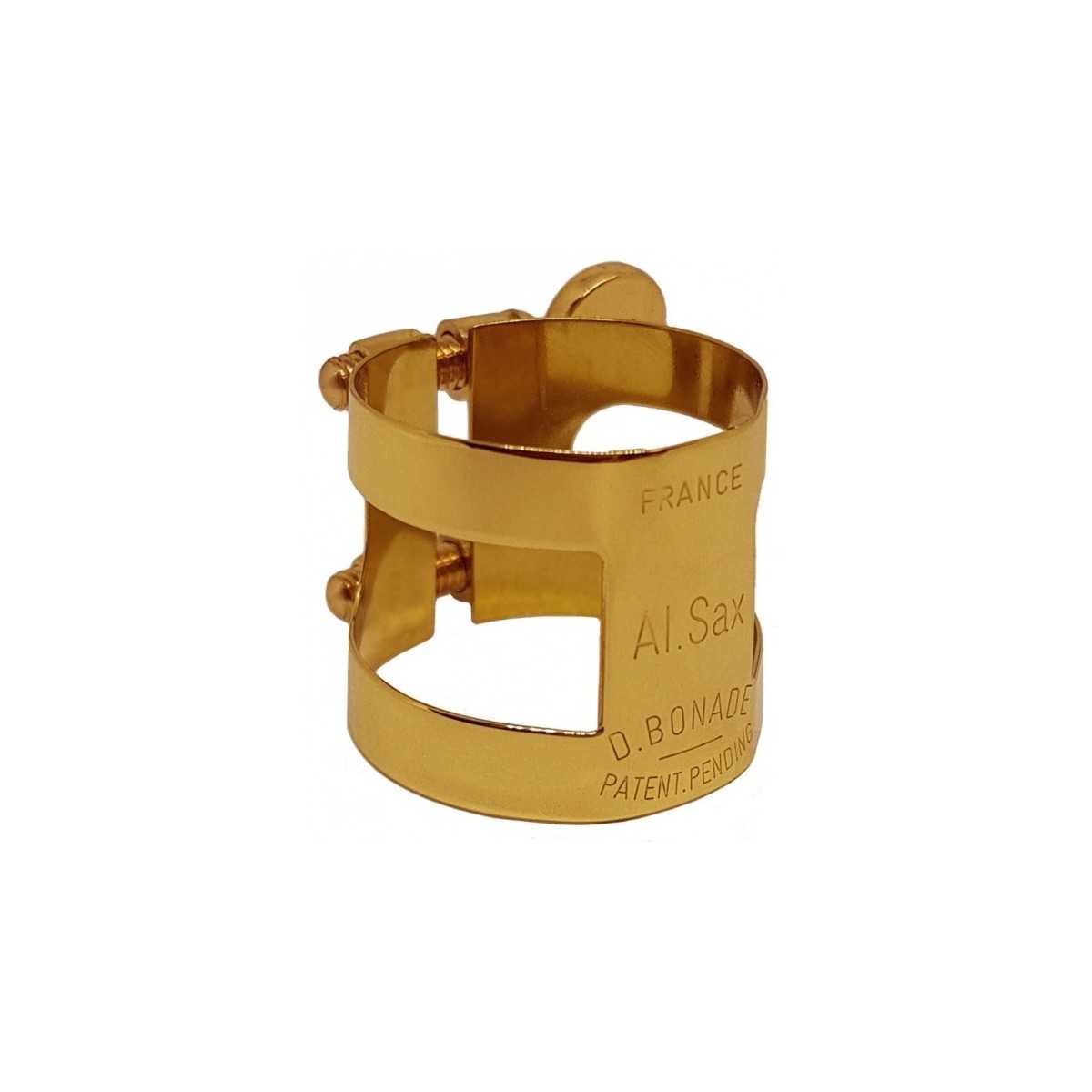 Alto saxophone ligature Bonade inverted dark gold