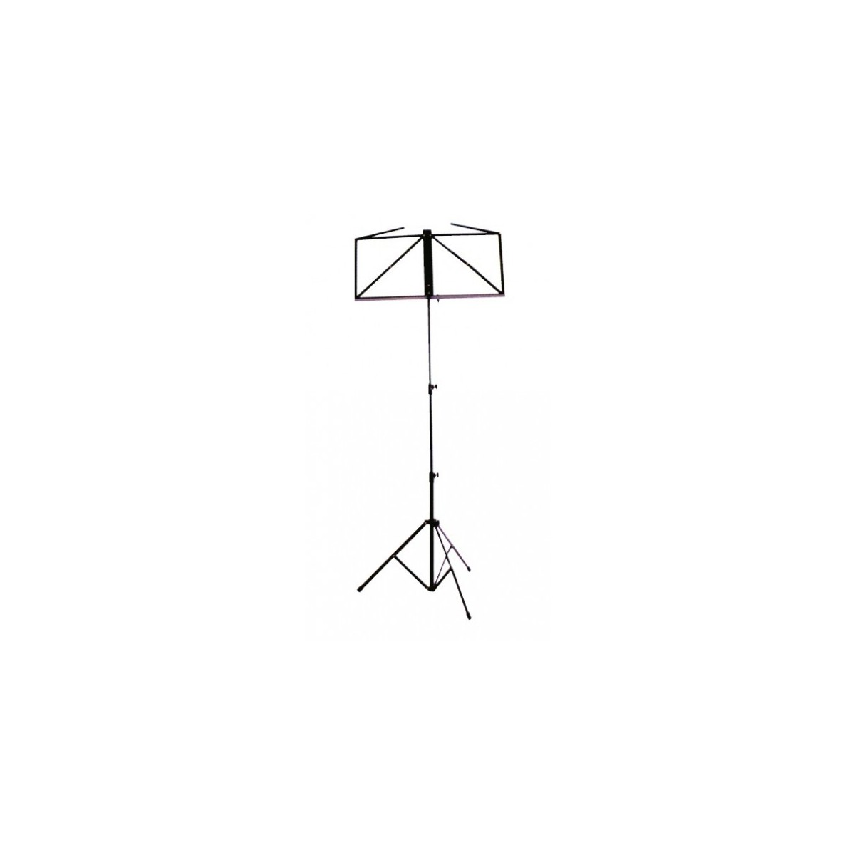 Folding black music stand with case