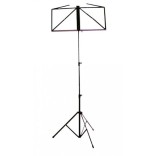 Folding black music stand with case