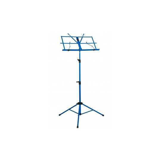 Folding blue music stand with case