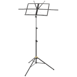 Hercules black folding music stand with case