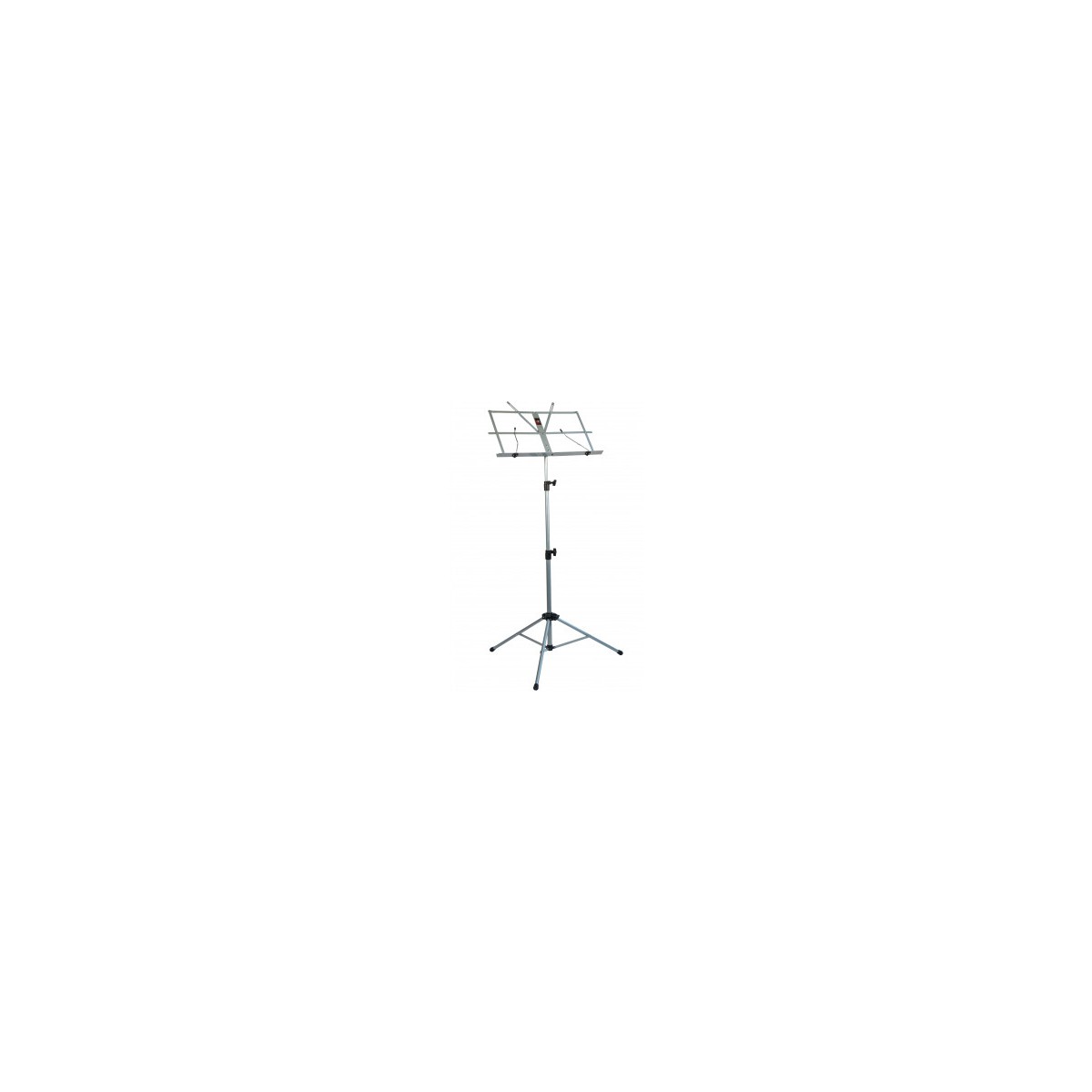 Folding silver TCM music stand with case