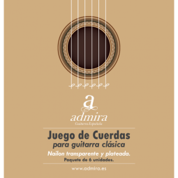 Classical guitar strings, Admira brand, nylon and silver-plated.
