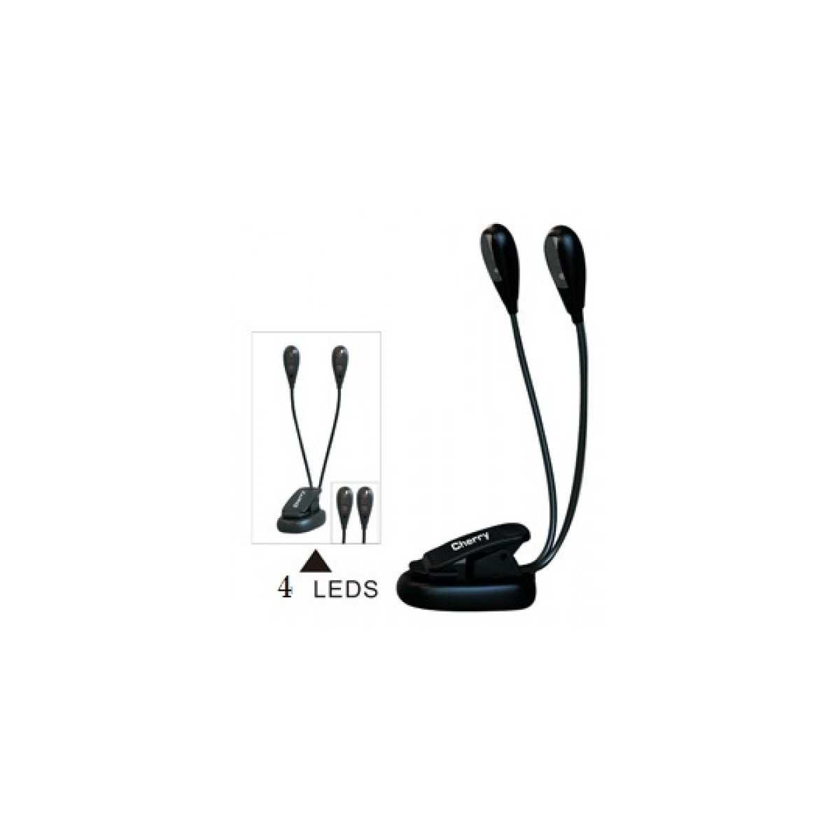 Table lantern with 2 arms, 4 LEDs + 3 batteries + USB cable