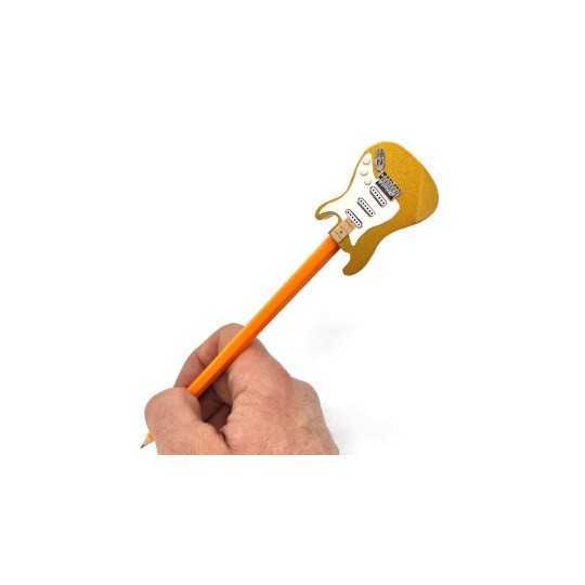 Pencil with golden electric guitar Pencil with golden electric guitar