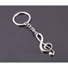 Silver treble clef keychain