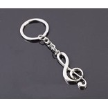 Silver treble clef keychain