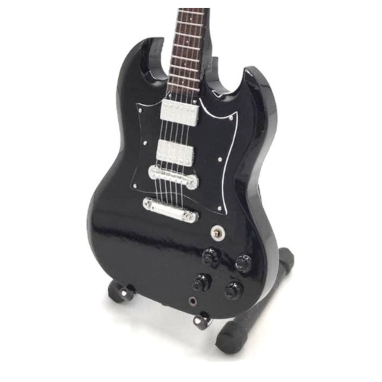 Mini guitarra de colección - ac / dc - angus young 2 (negra)