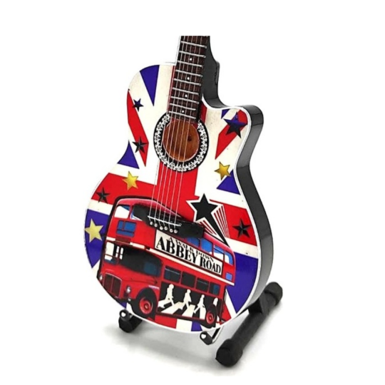 Mini guitarra de colección - the beatles - tribute - abbey road