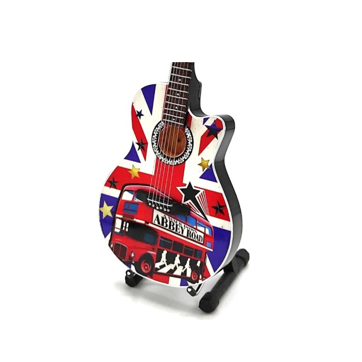 Mini guitarra de colección - the beatles - tribute - abbey road