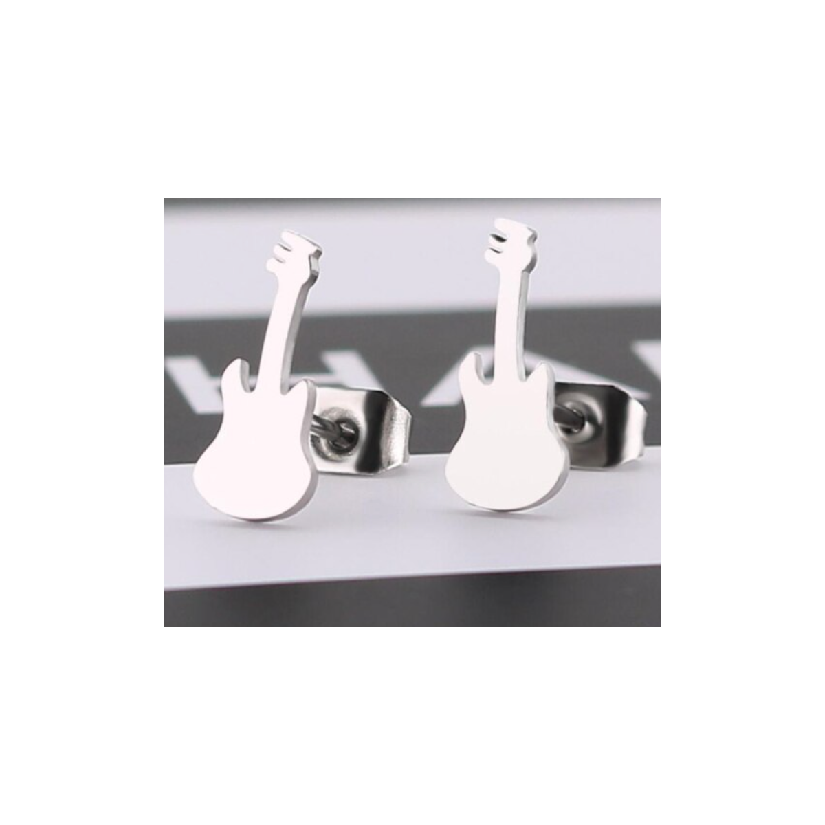 Pendientes guitarra acero inoxidable