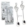 Set 2 cucharillas clave de sol plata. acero inox