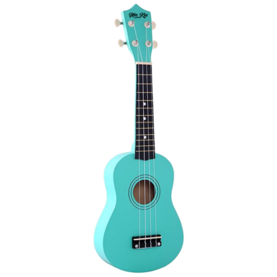 Ukelele soprano turquesa ma kai + funda, púa y cuerda recambio