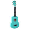 Turquoise blue soprano ukulele Ma Kai + case, pick, and replacement string